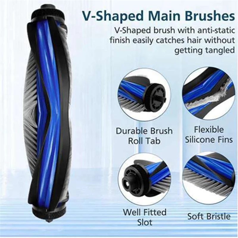 ABVI-17 pçs para ecovacs x8 pro omni robô vácuo principal escova lateral mop filtro sacos de pó ultra durável acessórios