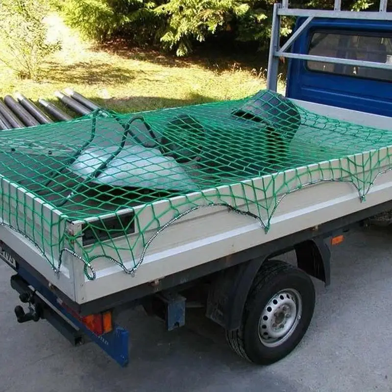 Cargo Nets สําหรับรถกระบะ Heavy Duty Pickup Cargo ตาข่ายรถอุปกรณ์เสริมเชือกยืดหยุ่นสําหรับตกปลาชายหาดเดินทาง Camping