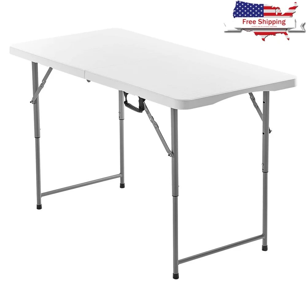 

Portable Folding Table with Adjustable Height Collapsible Design Indoor Outdoor Use Lightweight Durable Water Scratch Resistant