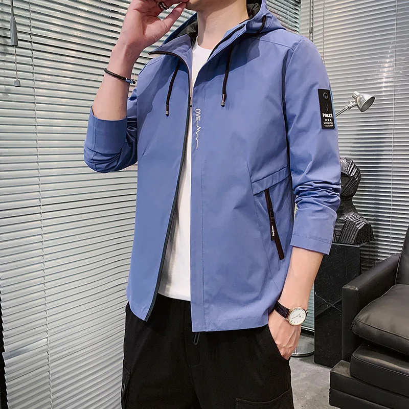 

Men Spring Autumn Men Lightweight Sports Leisure Daily Versatile Stormtrooper Jacket Hooded Windproof Breathable Jacket Outdoor