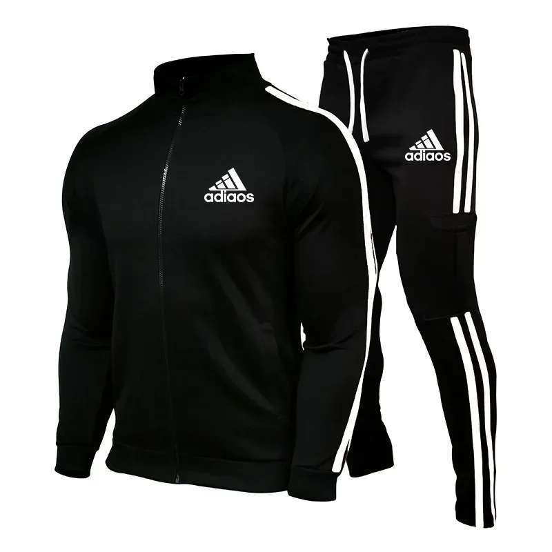 Stand Collar Zipper Tracksuit Pullover and Pants Sportswear Men's Tracksuit Running Fitness Jogging Clothes 2 Pieces