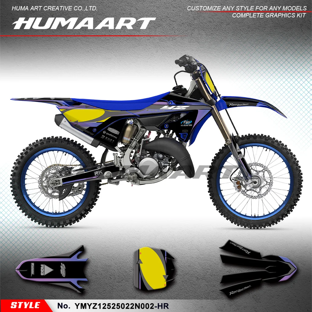 

Набор наклеек HUMAART MX для мотоциклов и внедорожников для Yamaha YZ125 YZ250 YZ 125 250 YZ125X YZ250X 2022 2023 2024