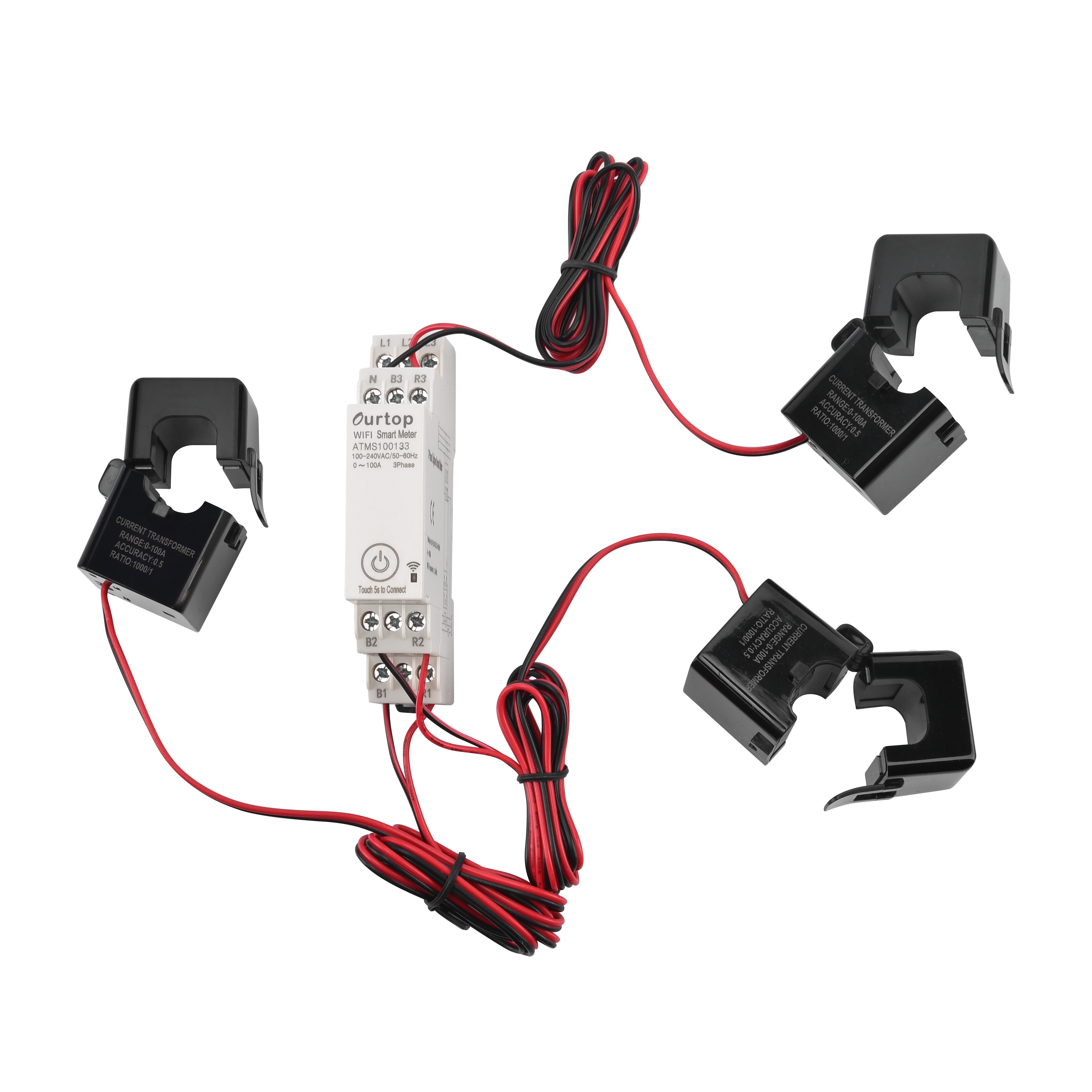 3 Phase Wifi Smart Energy Meter With Current Transformer Clamp Voltmeter Ammeter Voltmeter Ammeter