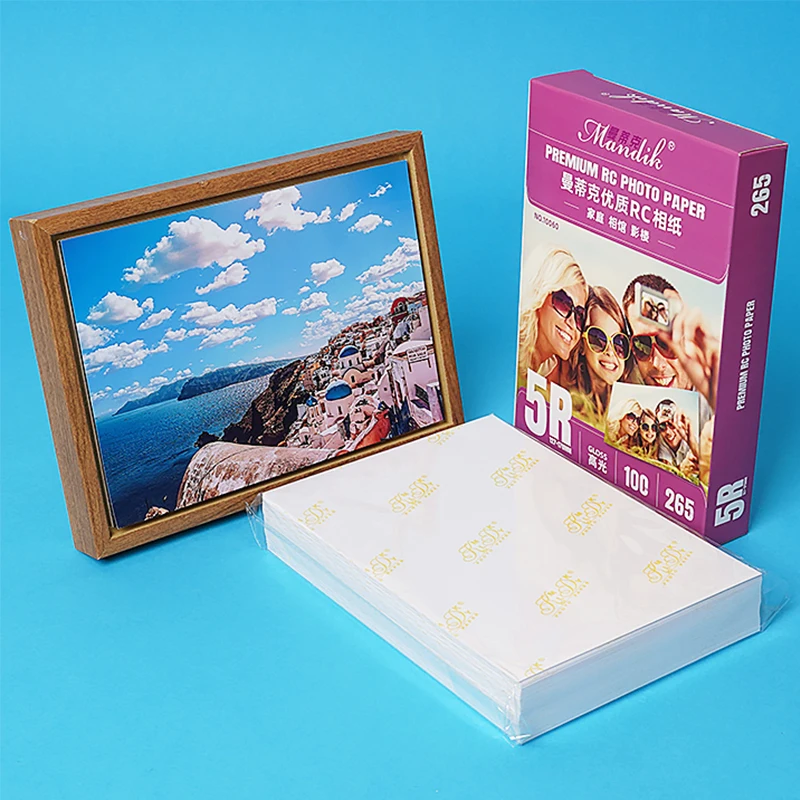 

5R Size 100 Sheets Resin Coated Waterproof Photo Paper For Inkjet Printing Album Paper