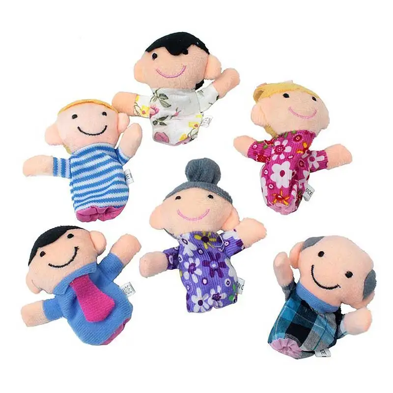 

6 Pcs Finger Family Puppets Cloth Doll Props for Kids Toddlers Educational Toy AN88