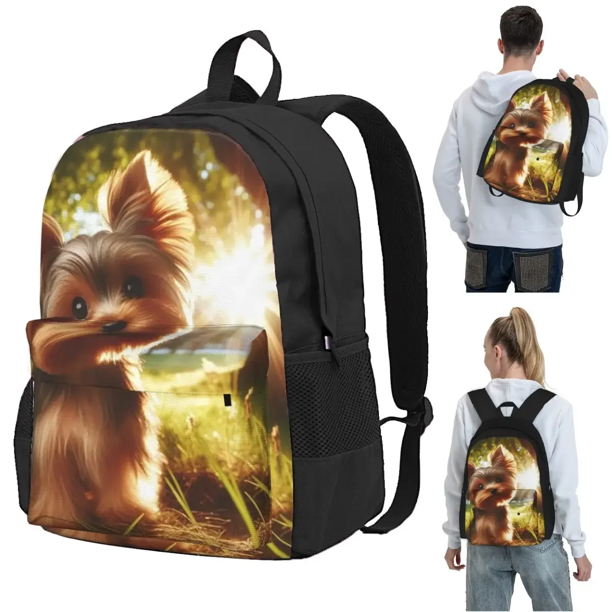 Yorkshire Terrier Dog Yorkie Lover Backpack Student BookBag Children School Bag Laptop Shoulder Bags for Men Women
