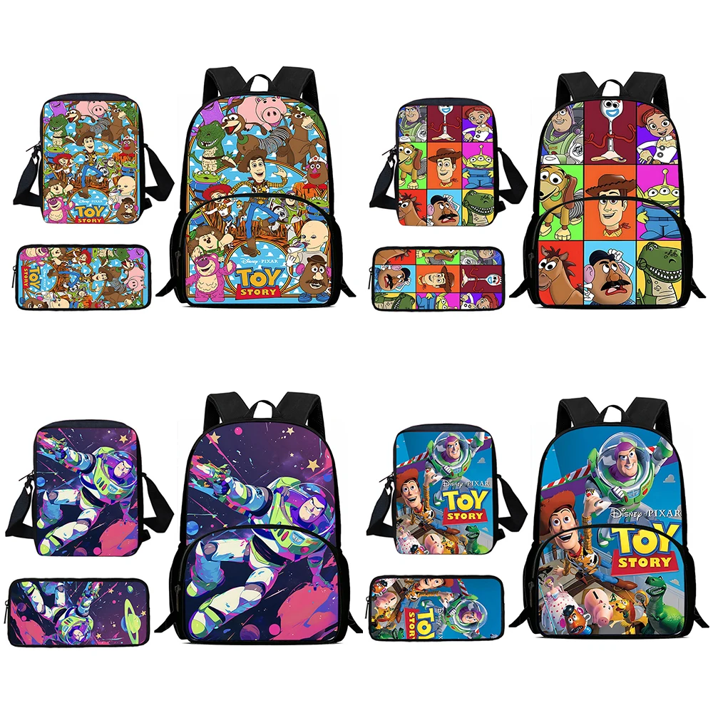 Child Toy Story Buzz Lightyear Backpacks Shoulder Bag Pencil Case Pupil Large Capacity School Bags for Boys Girls Best Gift