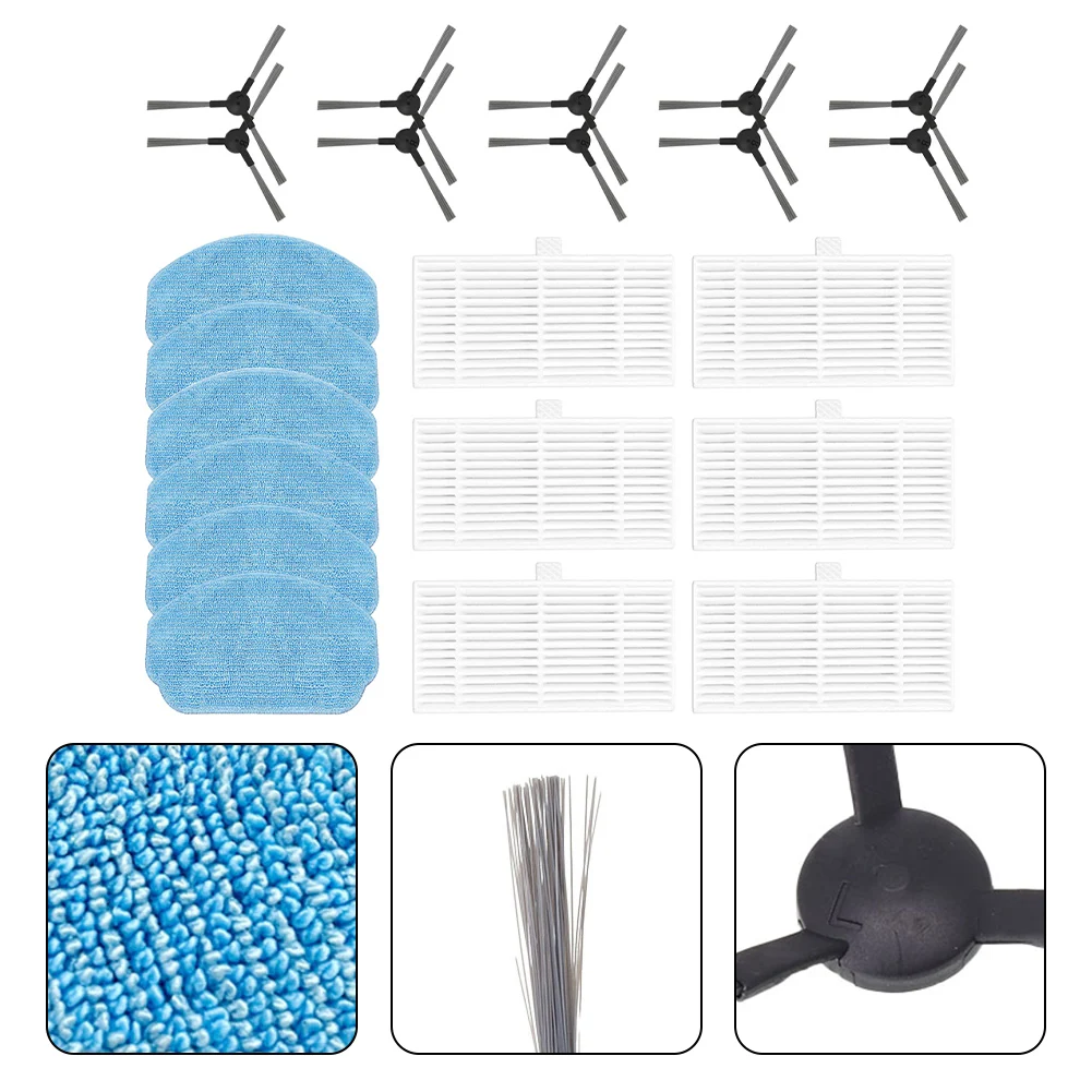 Aspirador Acessórios Kit para Robô, Escovas Laterais, Filtros, Mop Pads, Vorcon BR150, Conga 999