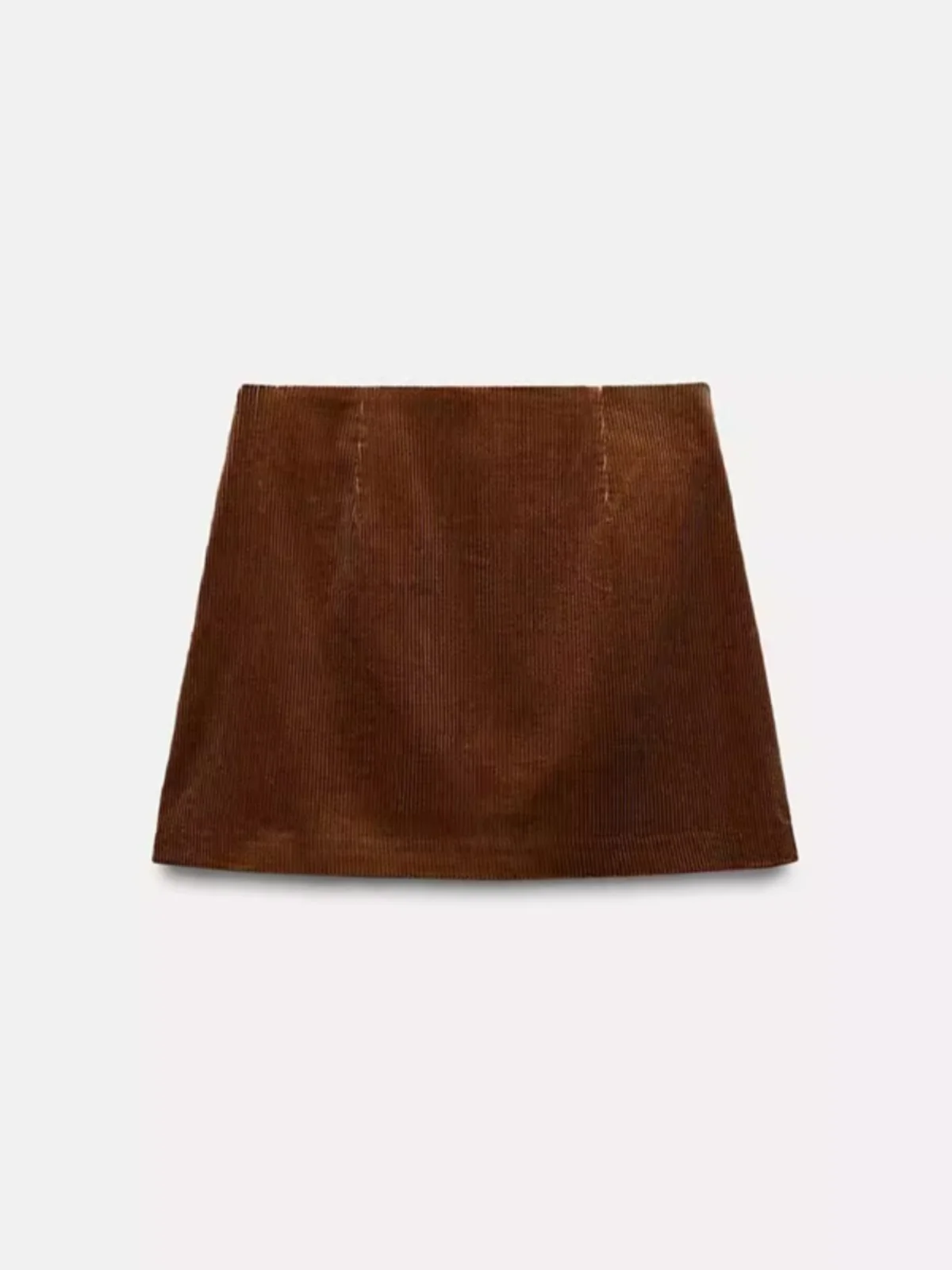 Falda Retro de Pana Marrón para Mujer, Corte Ajustado y Evase, Cintura Media, Otoño Invierno, Estilo Casual para el Trabajo