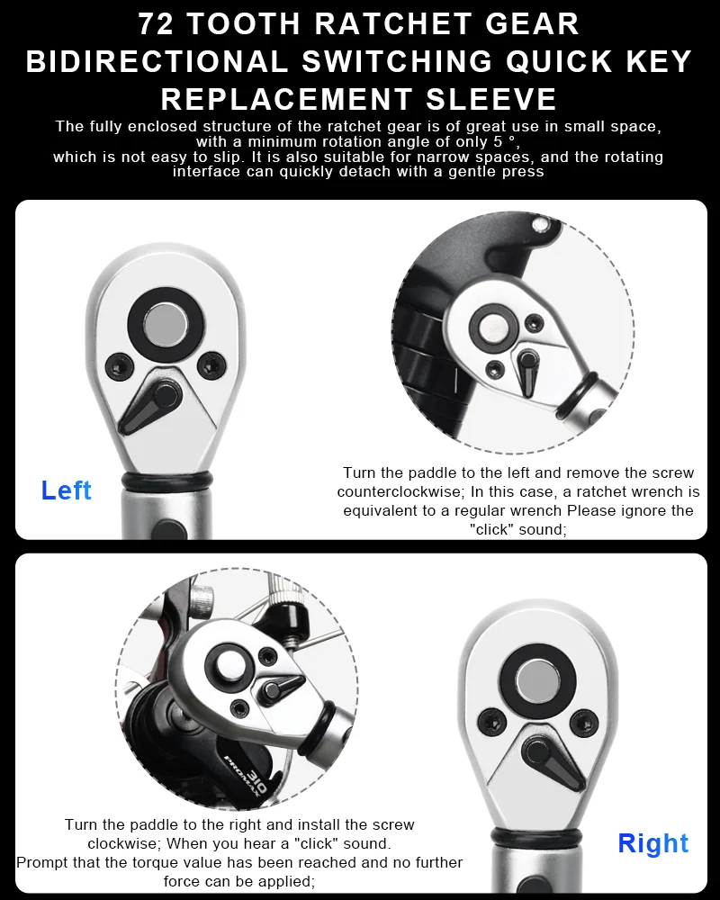 RIDERACE-Juego de llaves dinamométricas para bicicleta, Kit de reparación profesional de 15 piezas, 1/4 pulgadas, 2-24Nm, llave Allen de doble