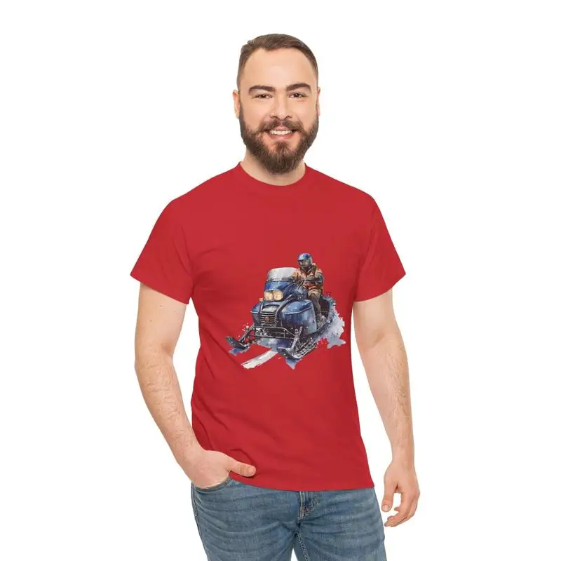 Snowmobile Adventures Winter Sports Cotton T shirt Snow Design