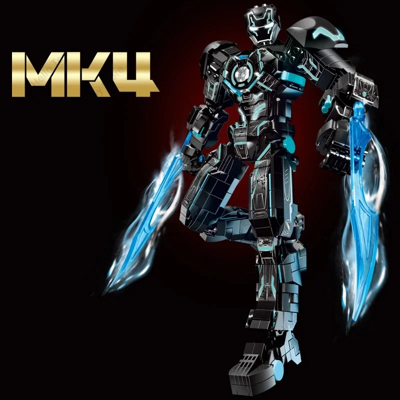 2024 Superhero Iron Man Action Figure Building Blocks Classic Marvel Mech War Armor Mark85 Model Toys Avengers Bricks Kids Gifts