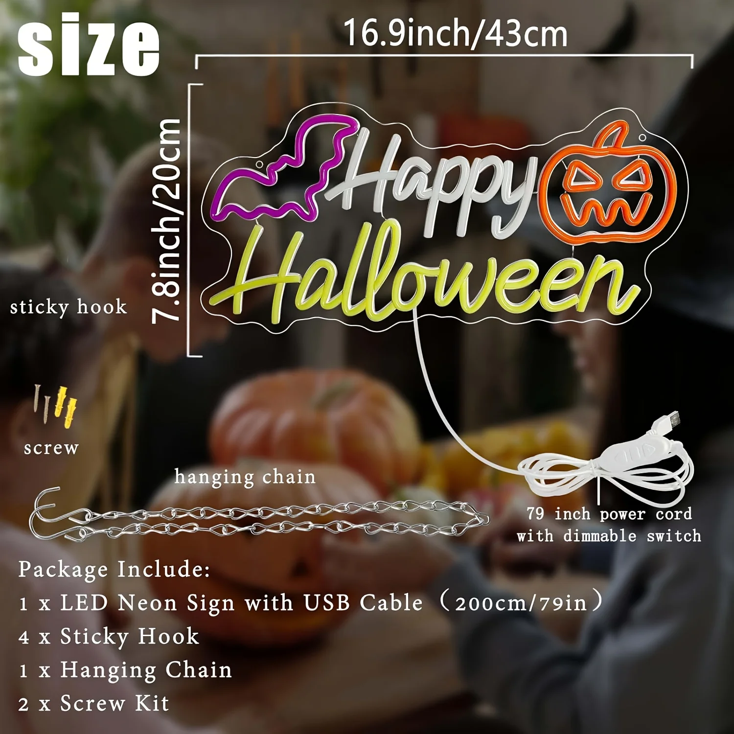 Neonowy znak „Happy Halloween” – Party Games Shop recenzja i cena