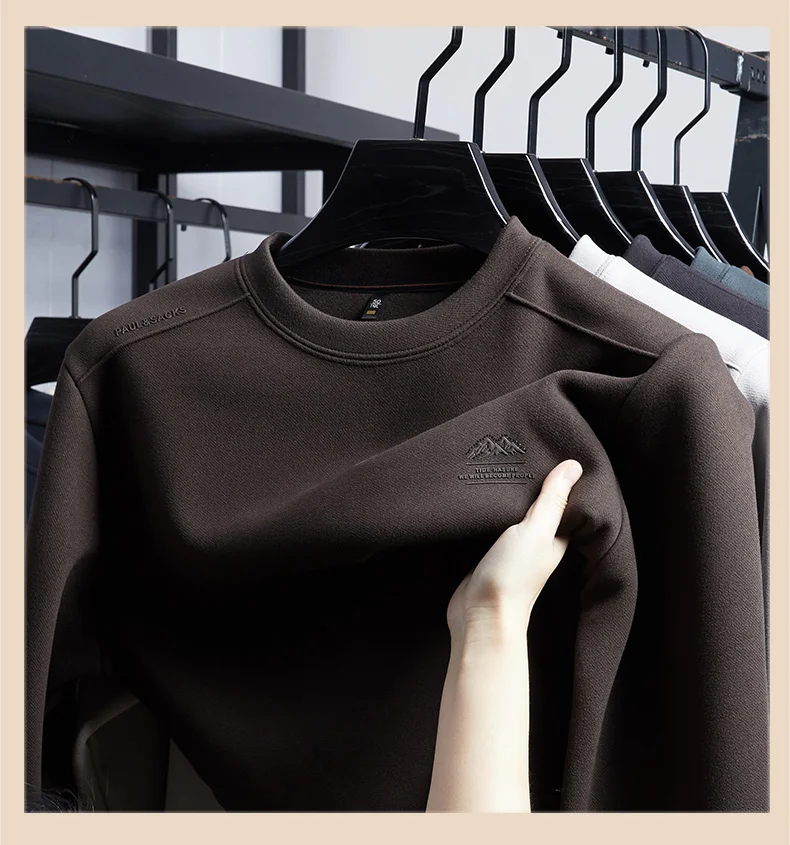 

【Мужской Dereng】толстовка с круглым вырезом для мужчин, новинка 2023 года, молодежный тренд, осенний повседневный свободный базовый слой Sh