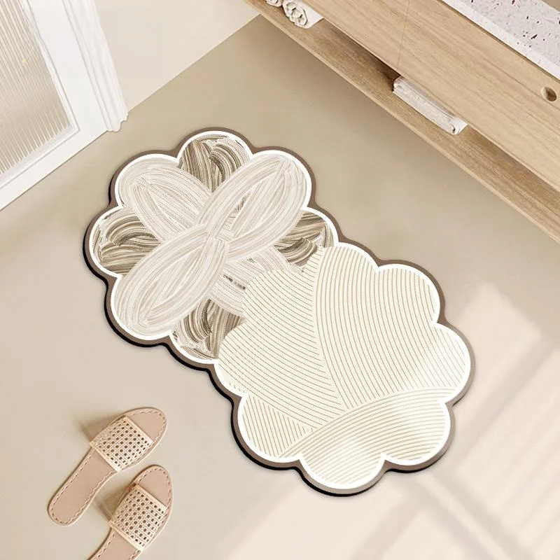

Water Absorbent Non-Slip Batoom Mat Floral Patterned Cusizable Home Decor Door Mat Eco-Friendly Rubber Material