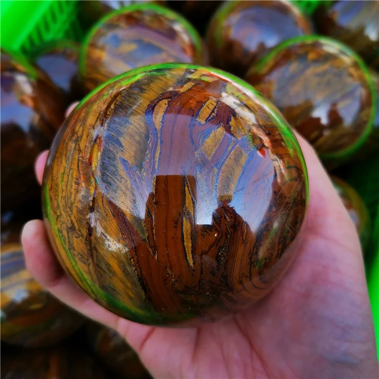 Wholesale Iron Tiger Eye Stone Price Nature Crystal Ball Semi Precious Stone Sphere for Home Decoration