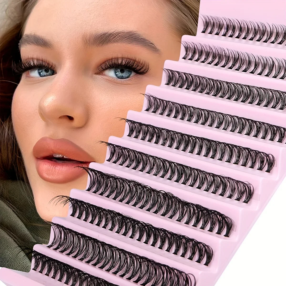 ขนตาปลอม8-16มม. 200ชิ้นขนตาคลัสเตอร์ดูเป็นธรรมชาติผสมกัน DIY ขนตาปริมาณตัวต่อขนตาคลัสเตอร์ขนตายาว