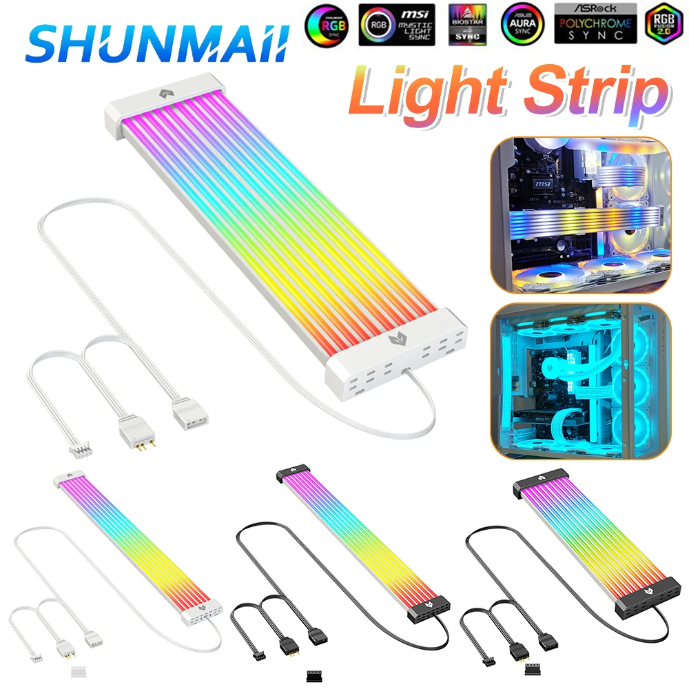 COOLMOON AL300 AL200 ARGB LED Strip Light 4PIN 5V 3PIN ARGB Sync Board Flexible Light Bar for 3x8PIN GPU/24PIN Motherboard