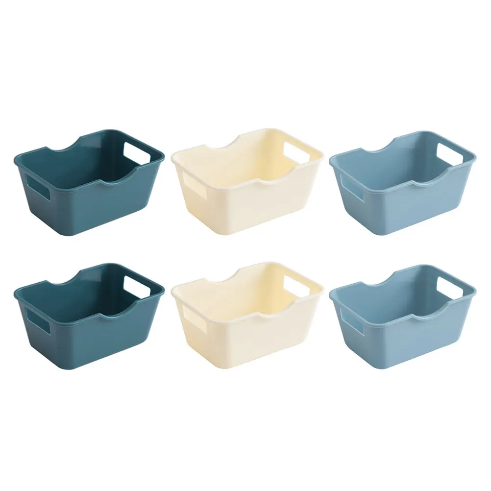

6pcs Desktop Box Durable PP Material Home Organizer Basket Organizer Sealing Case School Batteries