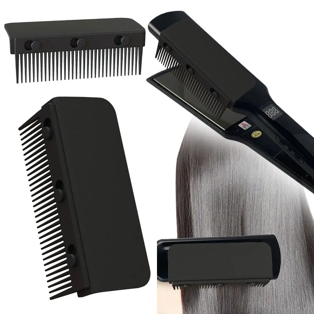 Hair Straightening Flat Iron Comb Attachment Clip On V Type Hair Straightener Comb Washable Disassemble Nimble Comb Barber