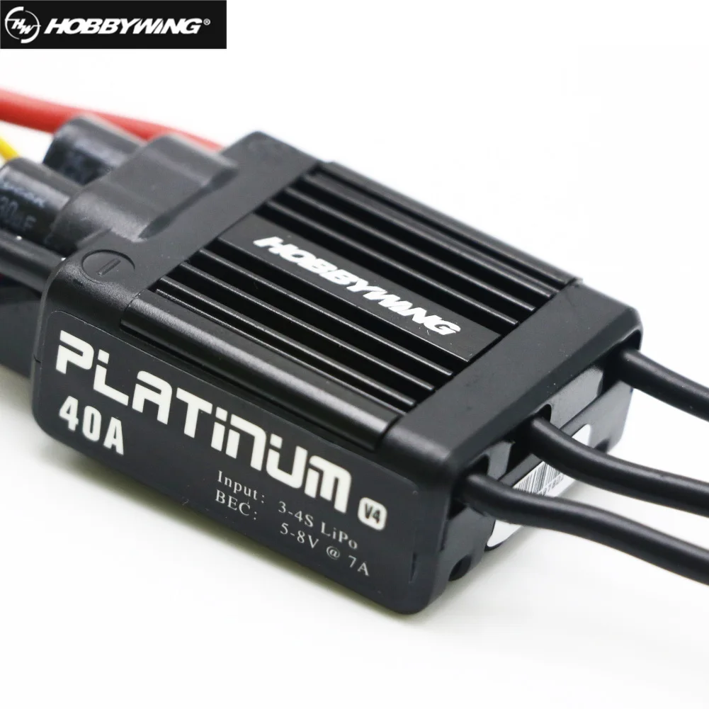 

Hobbywing Platinum 40A V4 Brushless Electronic Speed Controller ESC for RC Drone Heli FPV Multi-Rotor