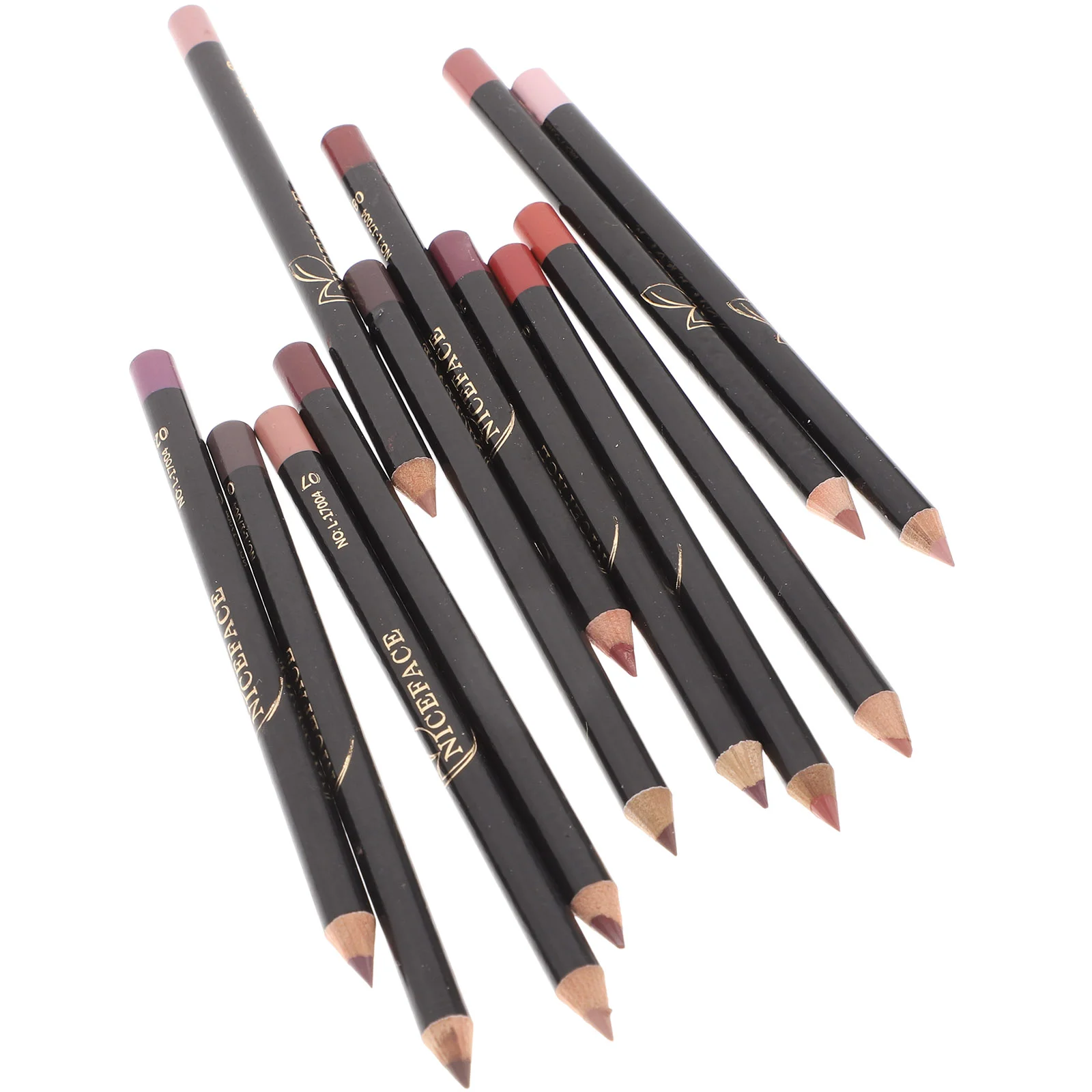 12 Stück Lippenlinien-Stifte, Make-up-Liner, wasserdicht, neutraler Glanz, 145 x 55 cm, Shaping Miss