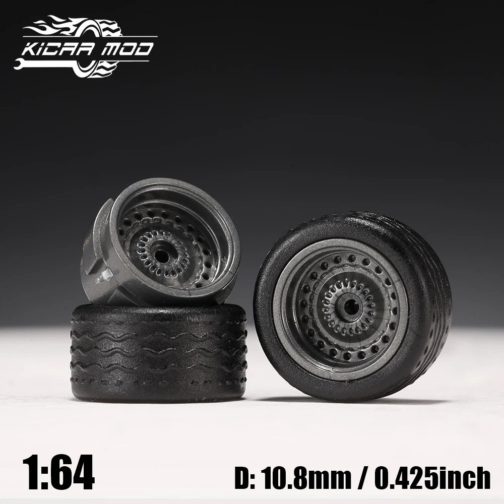 1/64 Modellauto-Räder mit abnehmbaren Gummireifen, geschlossene Speichen, Umbauteile für Druckguss-Spielzeugautos, D:11mm, 1 Set – Detail 19