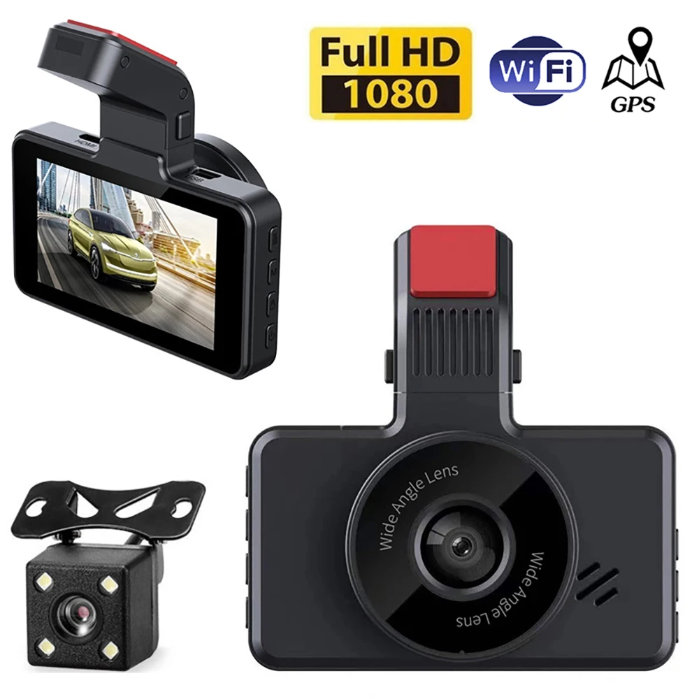 

Dash Cam WiFi Full HD 1080P Car DVR Rear View Revere Car Camera Video Recorder Night Vision Auto Dashcam GPS Vehicle Black Box