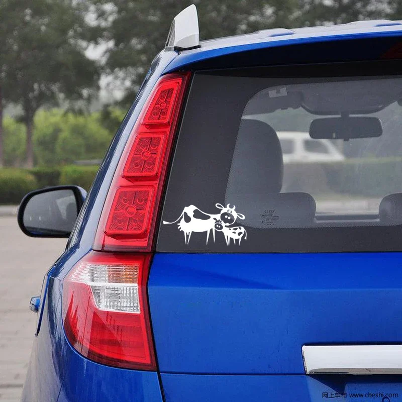 Lovely Cow Cartoon Pattern Fashion Car Sticker Car Personalized Decorative Decals Removable Car Accessories