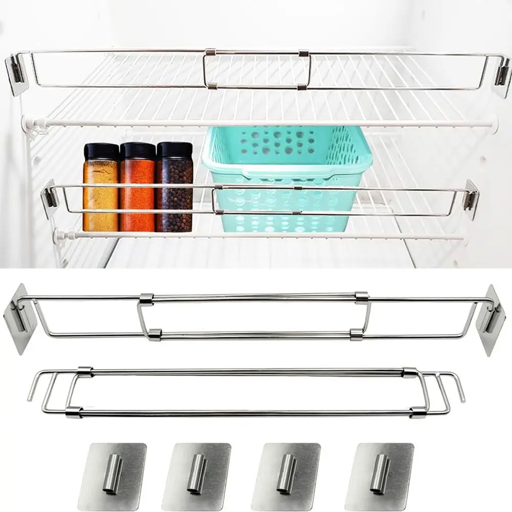 

Telescopic Stainless Steel Rv Refrigerator Tension Rods Adjustable Camper Accessories RV Secure Bars Universal RV Fridge Rod