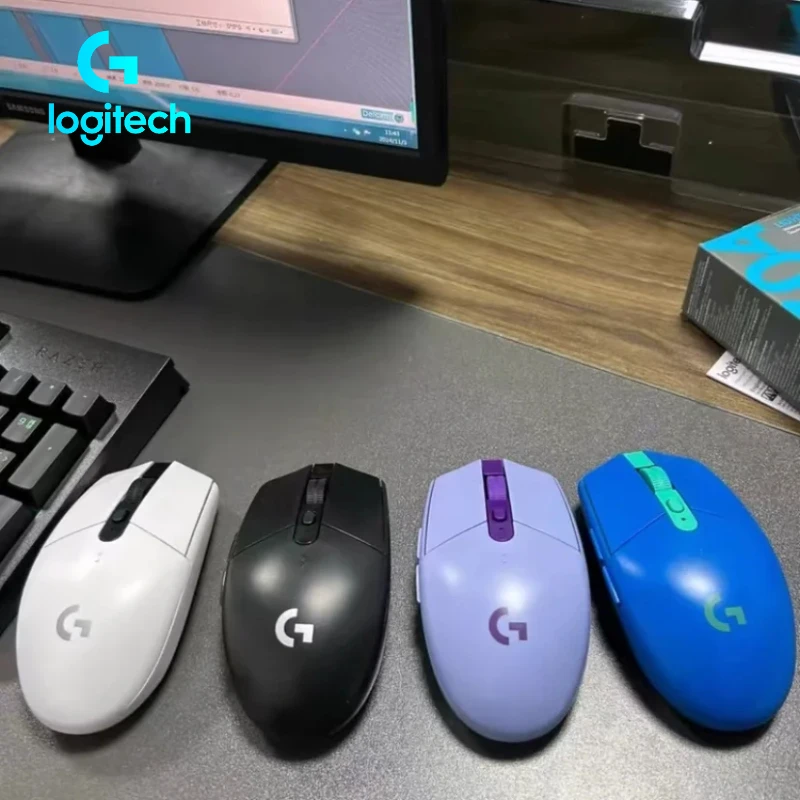 لوجيتك G304/G305 ماوس ألعاب لاسلكي خفيف الوزن مستشعر HERO 12K DPI، 6 قابل للبرمجة لـ FPS/MOBA/MMO/RPG/CS2