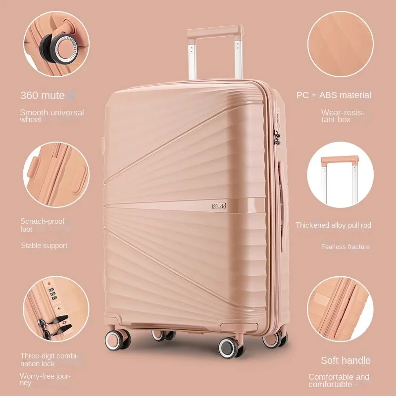 High Appearance Level Luggage 20" 24" Light Travel Business Trolley Case Password Suitcase Zipper Password Lock Universal Wheel