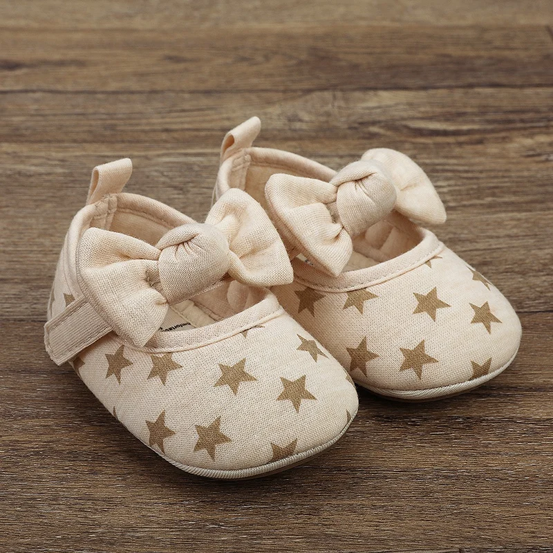 

Baby Cotton Shoes Girls Heart Star Print Spring Autumn Toddlers Prewalkers Cotton Shoes Infant Soft Bottom First Walkers