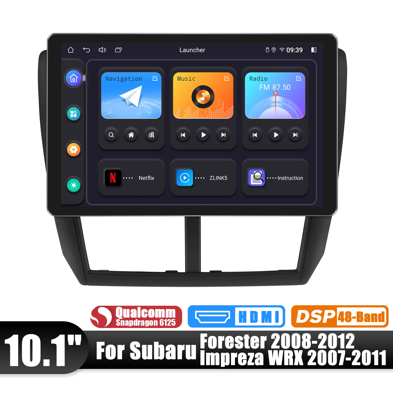 Joying Car Radio Stereo Multimedia Player Head Unit For Subaru Forester WRX 2008-2012 With 10 .1 Inch 1280X800 Touch Screen