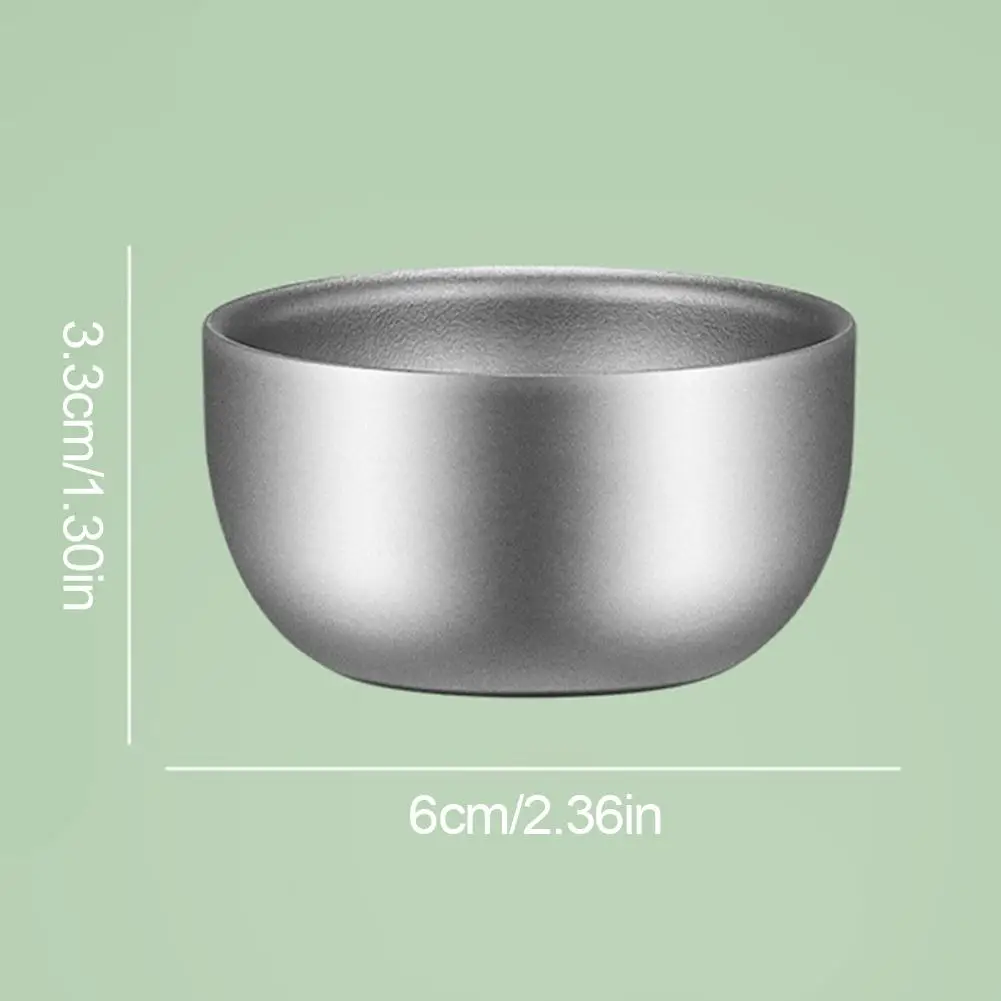 50ml Pure Titanium Bilayer Small Tea Cup For Camping Outdoor Coffee Tea Drinking Brewing Tea Cup Accessories gallery 5