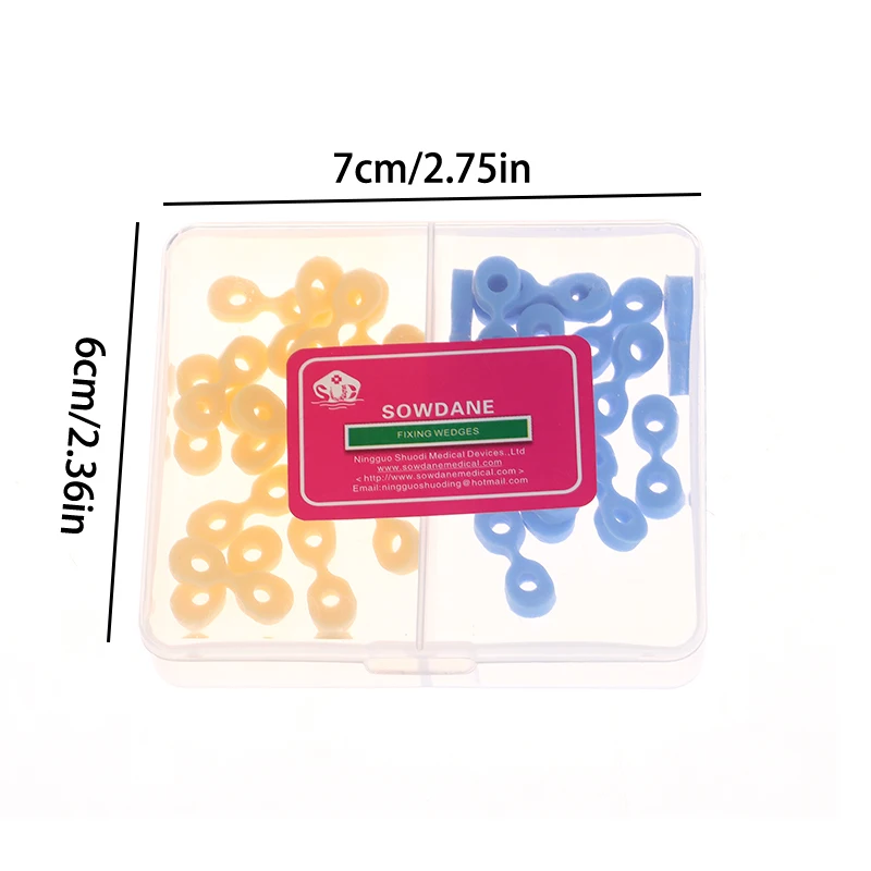 40 pz/scatola cunei di fissaggio in gomma elastica dentale matrici a matrice diga separatore di denti composito strumenti di accessori per odontoiatria