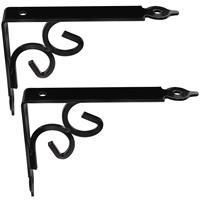 2Pcs Black Wall Mount Brackets 150x115mm Wall Floating Shelf Bracket Heavy Duty Metal Storage Shelf Bracket Accessories