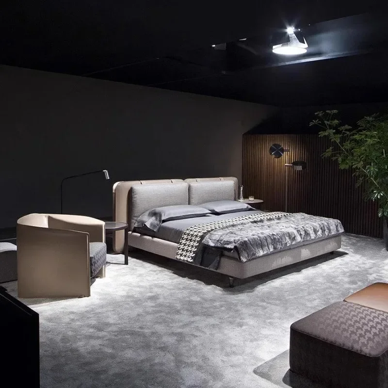 

Luxury Fancy Full Size Bed Frames Floor 180x200cm Nordic Double Bedroom Beds 2 People Lounge King Size Home Bedroom Furniture