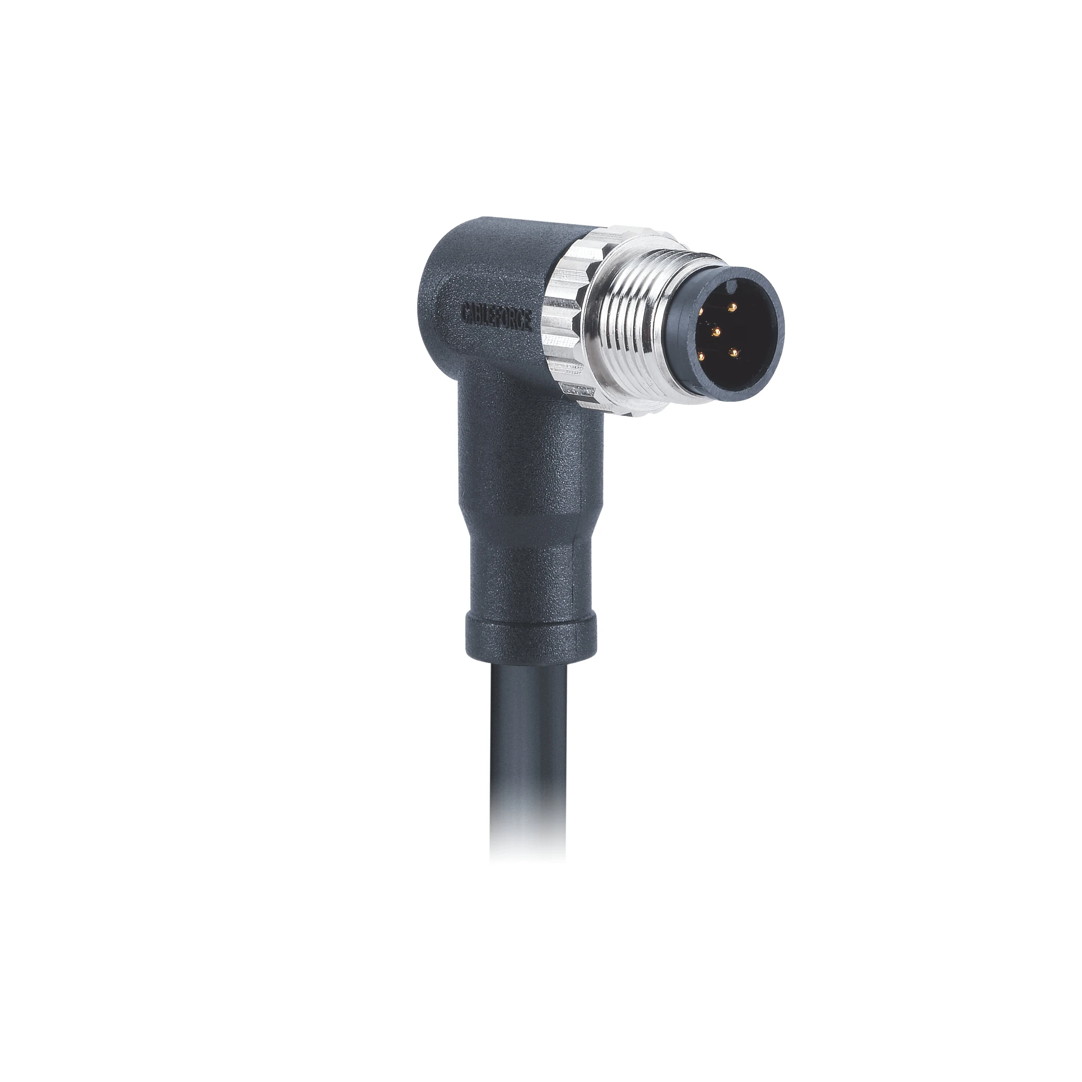 

M12 Connector 5pin a Code 90 Degree Right Angled Male Un- Molded 0.5m PVC Cable,free End