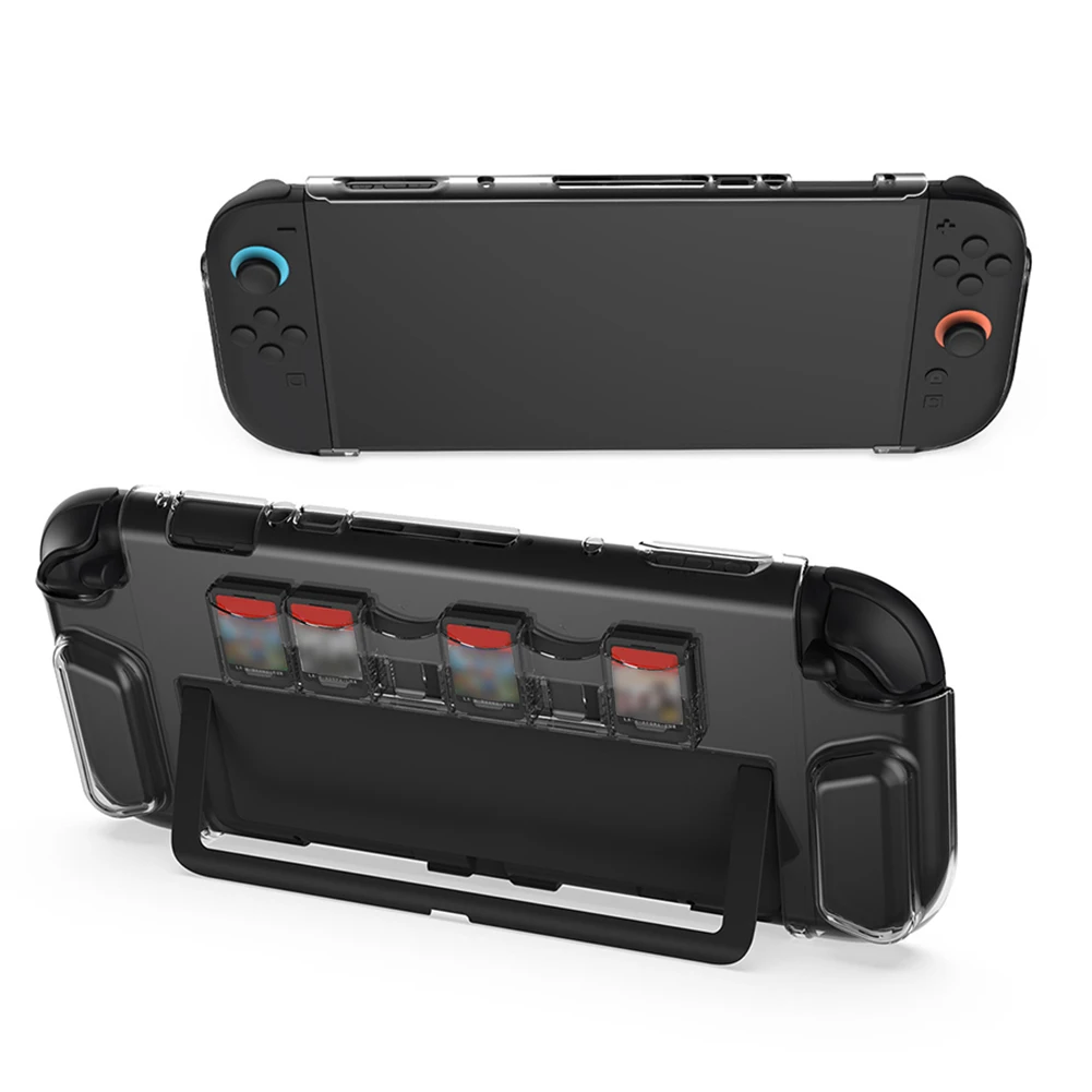 Clear PC Case for Nintendo for Switch 2 Transparent Shell Anti-scratch Protection Sleeve with 6 Game Card Slots Game Accessories