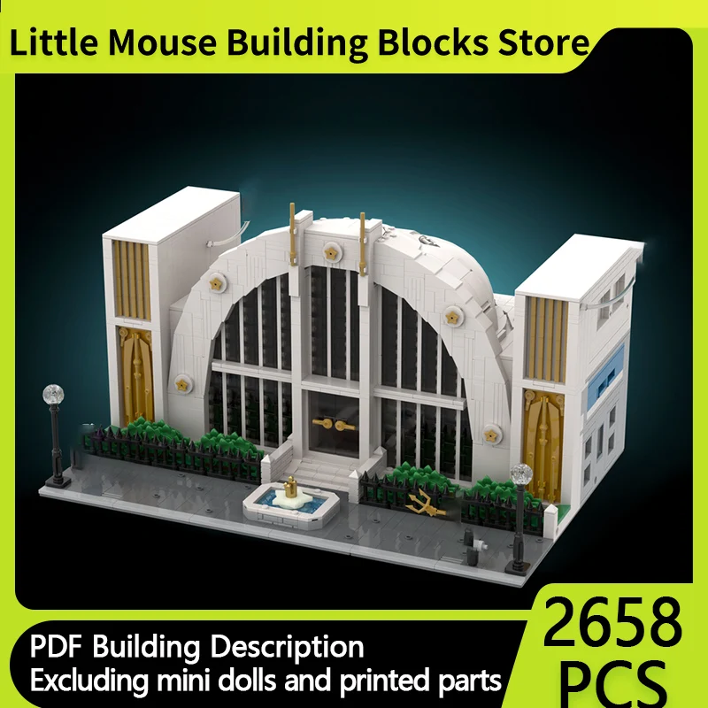 

City Street View Model MOC Building Bricks Hall Of Justice Modular Technology Gifts Holiday Assemble Children Toys Suit