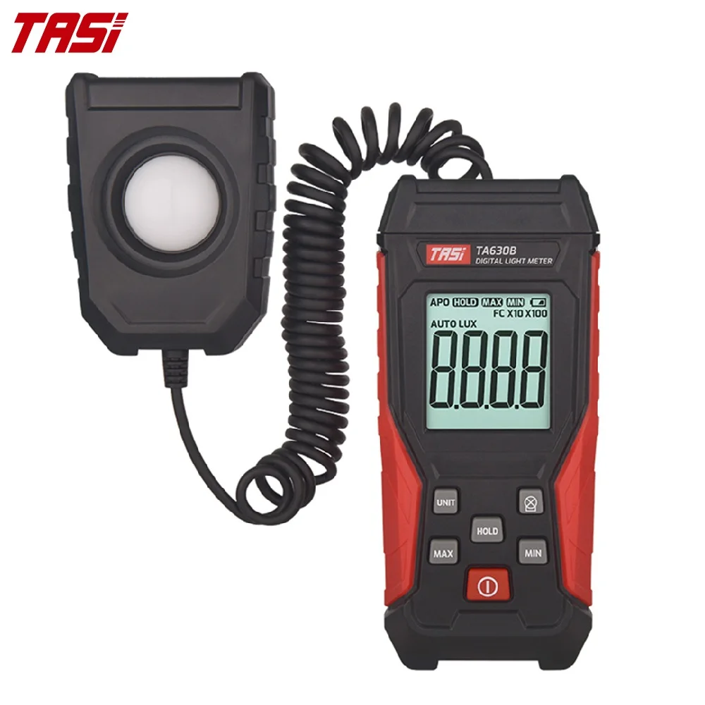TASI TA630A/B Digital Light Meter Illuminance Lux Meter Backlight LCD Display 0.1~200000LUX/0.01~20000FC Light Sensor Tester