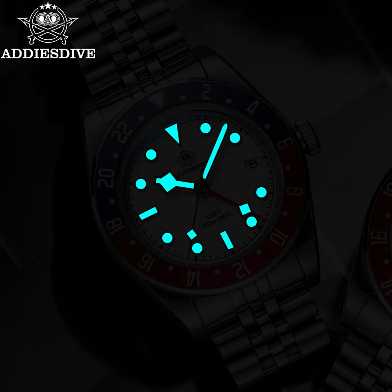 ADDIESDIVE-reloj de cuarzo luminoso para hombre, cronógrafo de lujo, resistente al agua, de acero inoxidable, con calendario, Original, a la moda,