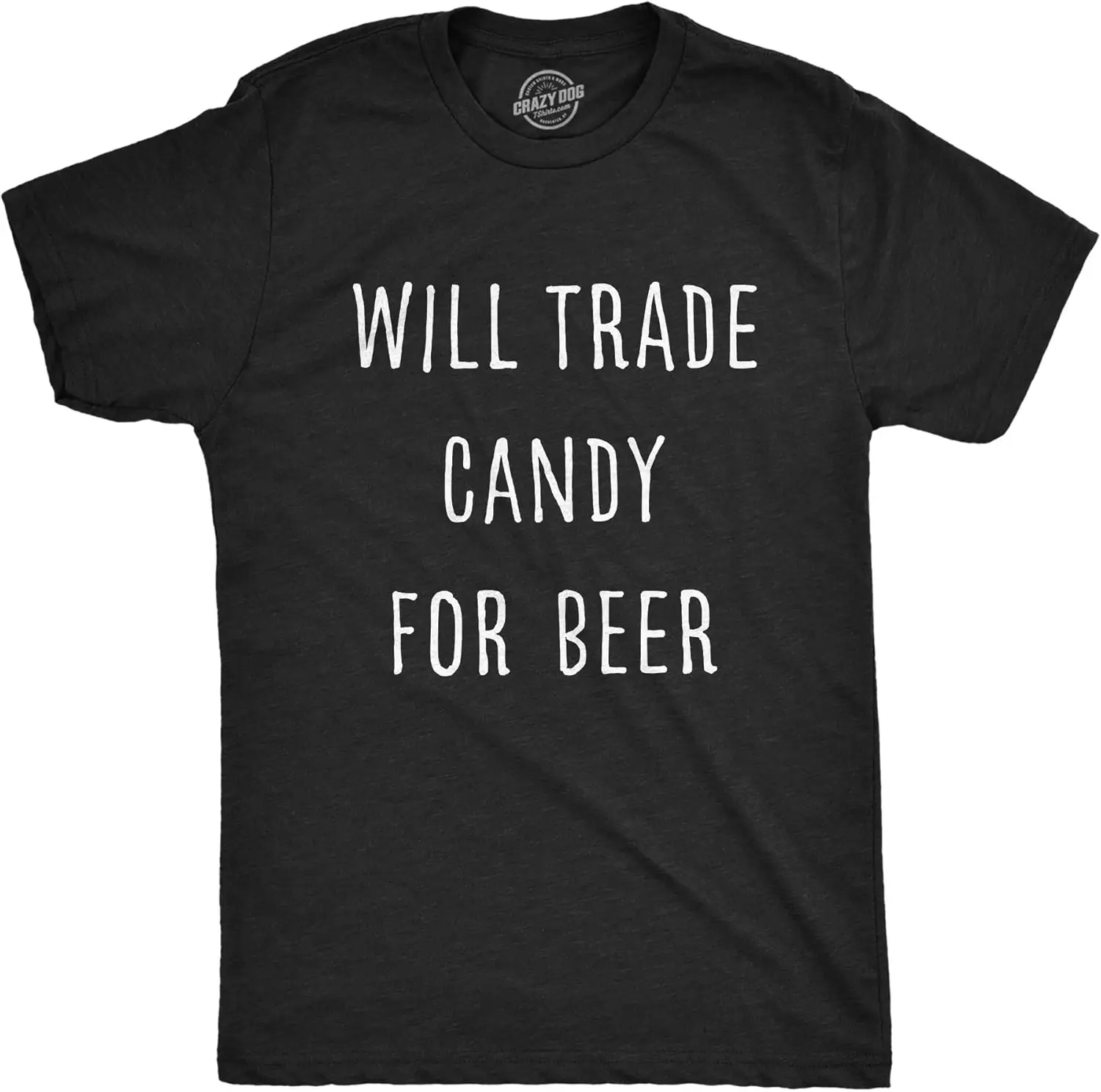 Mens Will Trade Candy for Beer Tshirt Funny Halloween Trick Or Treat Graphic Tee