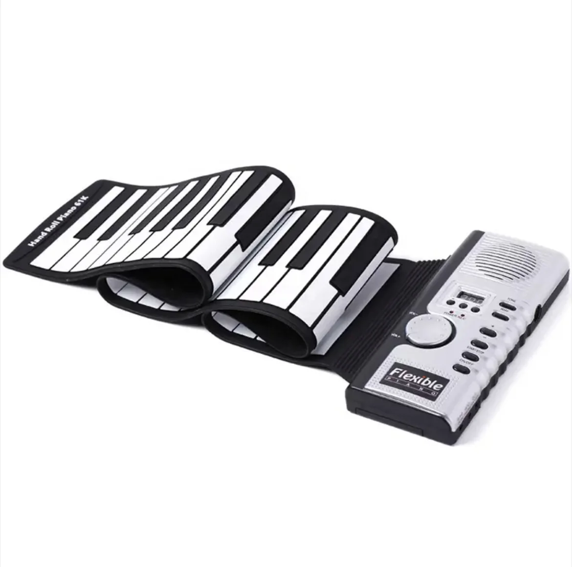 

Cross-border 61 Keyboard Hand-rolled Piano with Silicone Portable Beginner Folding Electronic Instruments
