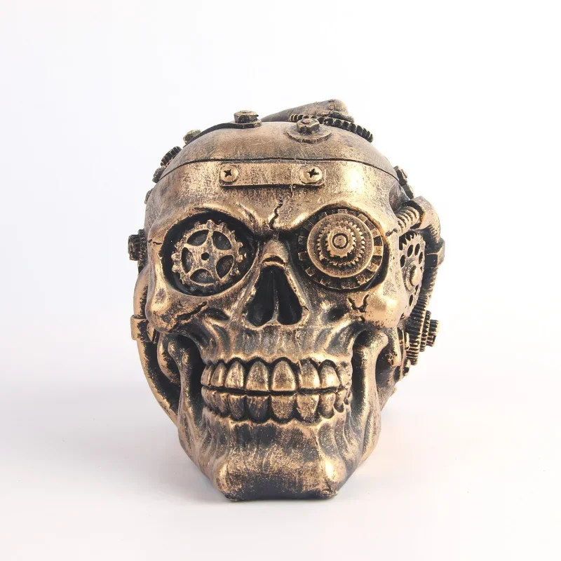 

Skull Head Resin Crafts, European and American Personality, Creative Machinery, Living Room, Office Room Decoration, 15cm