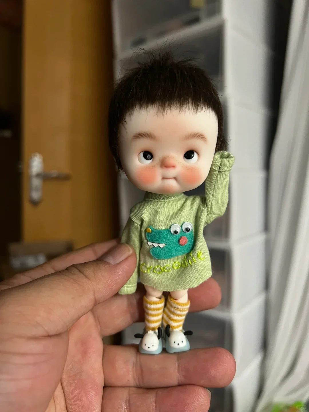 جديد BJD SD دمى 1/12 12 سنتيمتر دمى يدوية للبنين والبنات Recast qbaby BJD OB11 حجم دمية عارية في المخزون ماكياج