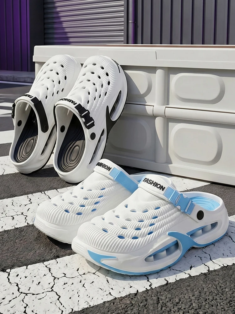 Modische Ausgehöhlte Sport-Sandalen für Herren mit Dicker Sohle, Eva Weichsohlen Sommer-Clogs, Rutschfeste Outdoor-Fahr- und Strandsandalen