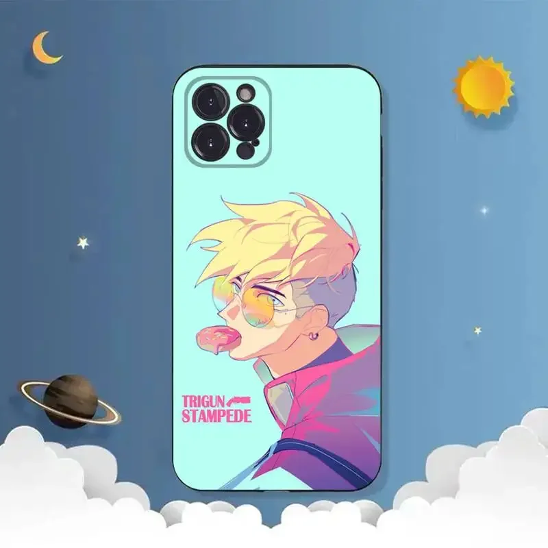 TRIGUN STAMPEDE Phone Case For iPhone 11 12 Mini 13 14 PRO XS MAX X XR 6 7 8 Plus Black Shell