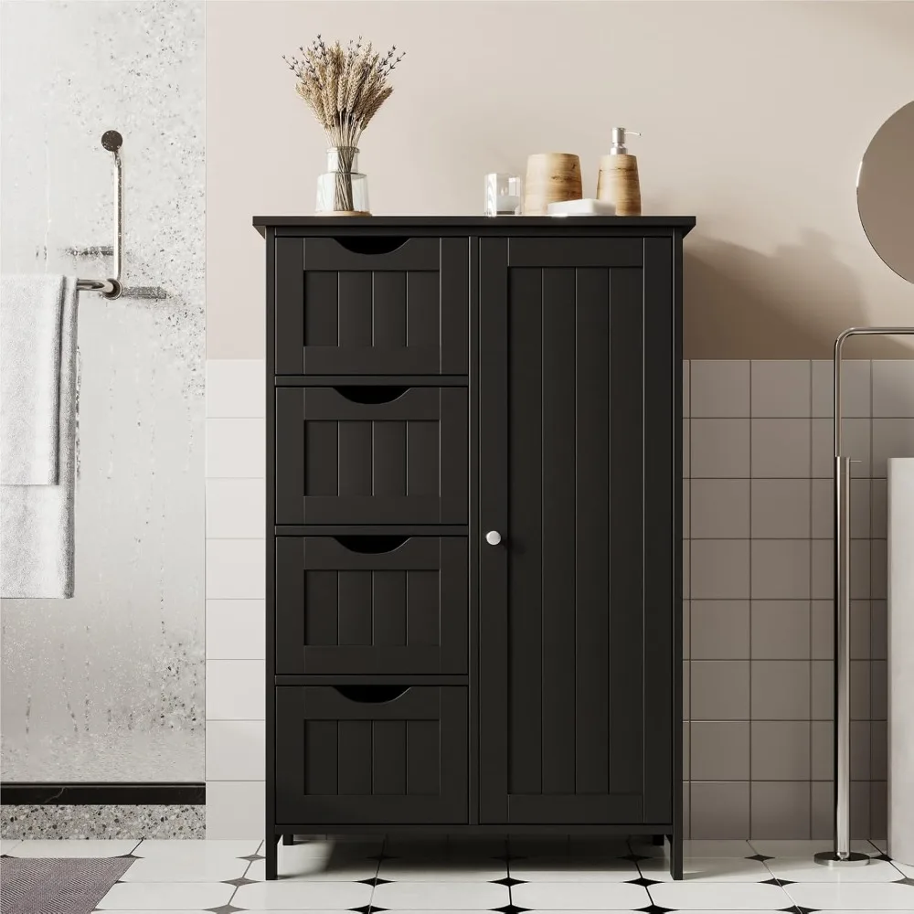 

2024 New Storage Cabinet with 4 Drawers and Adjustable Shelf for Entryway Storage, Home Office Furniture